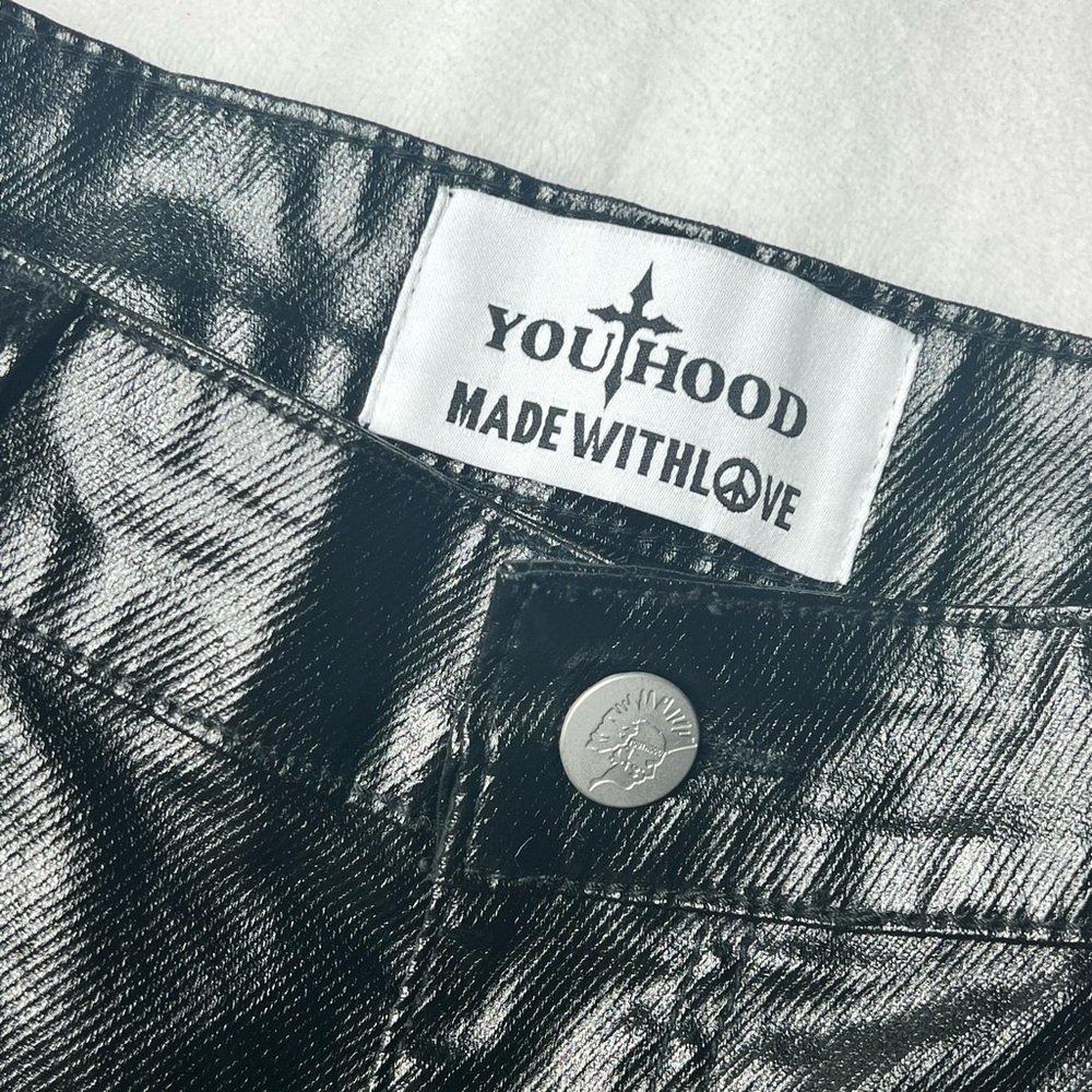 Youhood black Waxed Pants